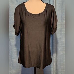 Elegant Black Short Sleeve Women's Top